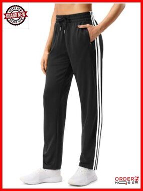 Women's Track Pants Tapered Athletic Pants with Zipper Pockets, 3 Inseam